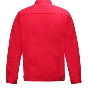 Payton A Modern Take on Classic Red Denim Jacket Back 1 scaled