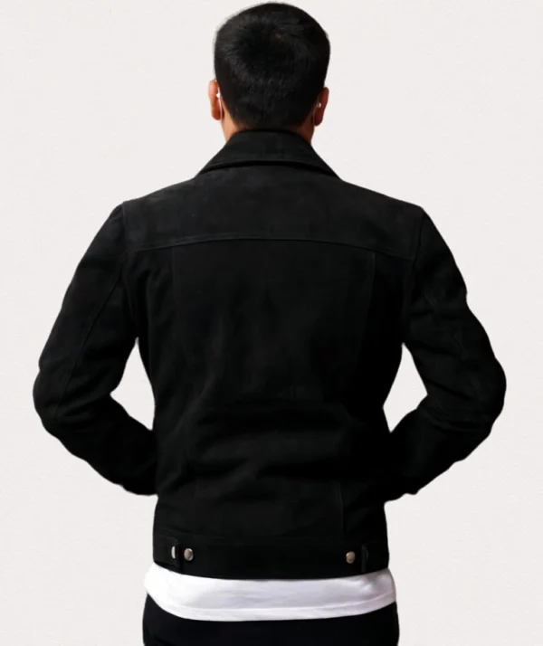 Peter Black Suede Racer Jacket Back