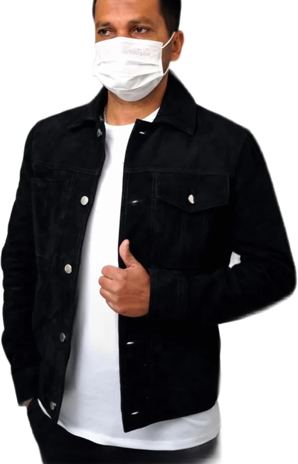 Peter Black Suede Racer Jacket Open Front