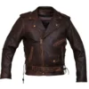 Quintin Brown Belted Cafe Racer Leather Jacket