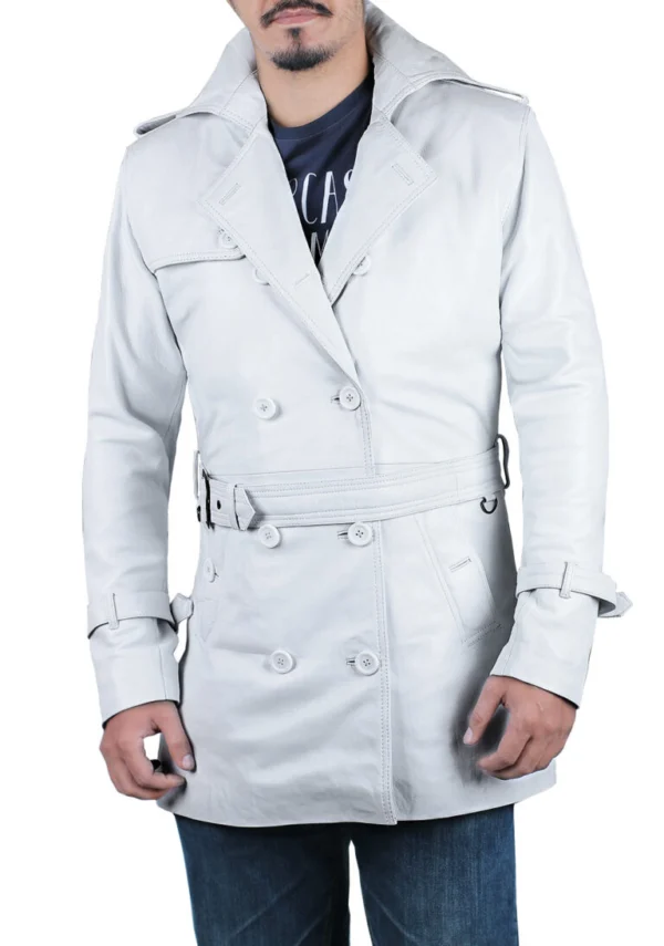 Raven Mens Wool lined Winter Leather Car Coat