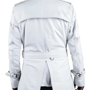 Raven Mens Wool lined Winter Leather Car Coat Back
