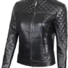 Real Lambskin Cafe Racer Style Casual Leather Jackets Side View