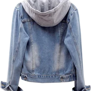Reece Effortless Cool Blue Denim Hooded Jacket Back