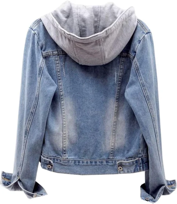 Reece Effortless Cool Blue Denim Hooded Jacket Back