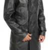 Ricky Classic Double Breasted Leather Coat Front