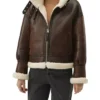 Rosie Brown B3 Shearling Bomber Leather Aviator Jacket