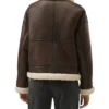 Rosie Brown B3 Shearling Bomber Leather Aviator Jacket Back