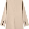 Ruby Casual Notched Lapel Collar Cotton Coat Back