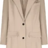 Ruby Casual Notched Lapel Collar Cotton Coat Front