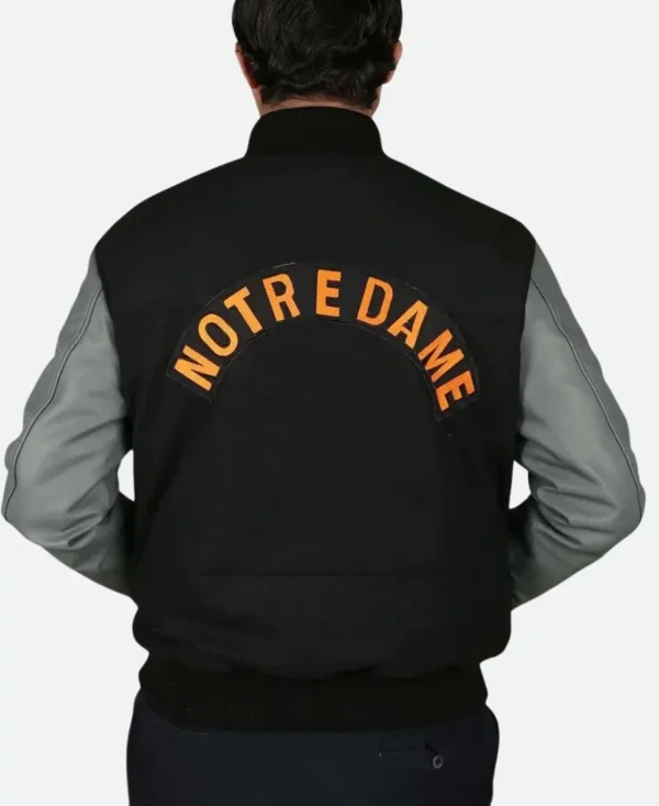 Rudy Notre Dame Letterman Varsity Jacket Back