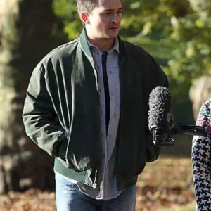 Rupert Friend Separation Jeff Suede Green Leather Bomber Jacket