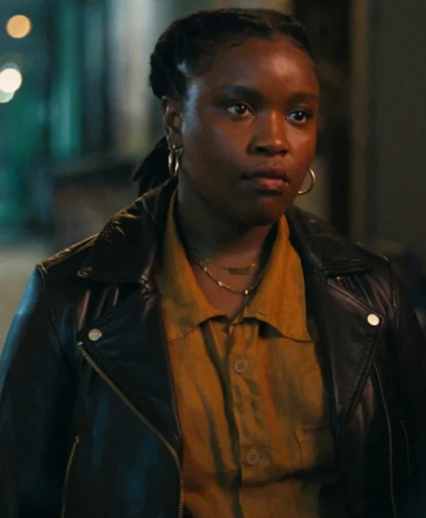 Samira Parker Ballard S01 Black Leather Jacket Front