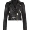 Samira Parker Ballard S01 Black Leather Jacket Front View