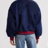 Savanah Blue Fashionable Varsity Bomber Jacket Back