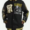 Scarface Black and Yellow Tony Montana Varsity Bomber Jacket