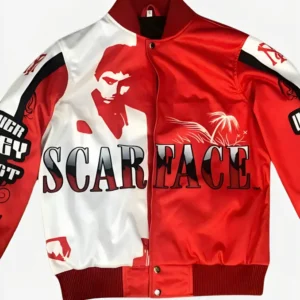 Scarface Leather Red Varsity Jacket