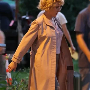 Scarlett Johansson Paper Tiger Beige Coat