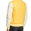 Seth Yellow and Beige Varsity Jacket Back