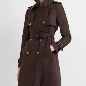 Shaymus Warm Toned Brown Cotton Trench Coat