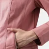 Shenae Pink Leather Quilted Cafe Racer Jacket Closeup