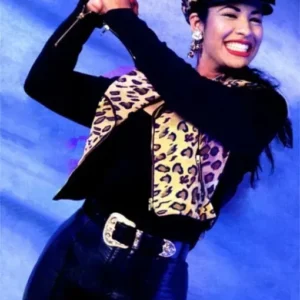 Singer Selena Quintanilla Leopard Cheetah Print Jacket side