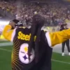 Snoop Dogg Steelers Varsity Jacket back