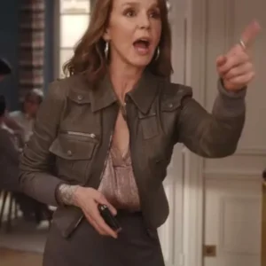 Sylvie Grateau Emily in Paris S04 Part 2 Green Leather Jacket