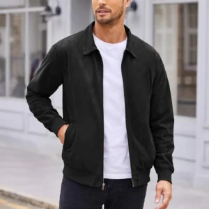 Syrenitee Suede Aviator Jacket in Black
