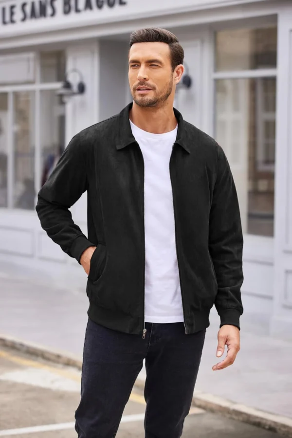 Syrenitee Suede Aviator Jacket in Black