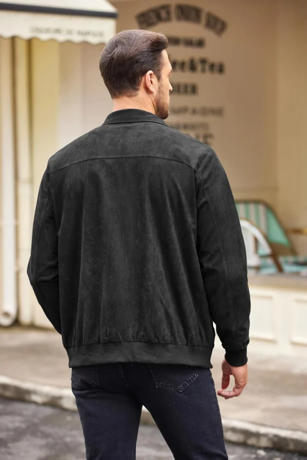 Syrenitee Suede Aviator Jacket in Black Back