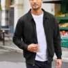 Syrenitee Suede Aviator Jacket in Black Front