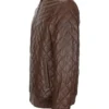 TJ brown quilted leather bomber jacket Side View