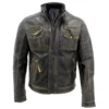 Talon Distressed Black Leather Jacket