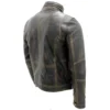 Talon Distressed Black Leather Jacket Back