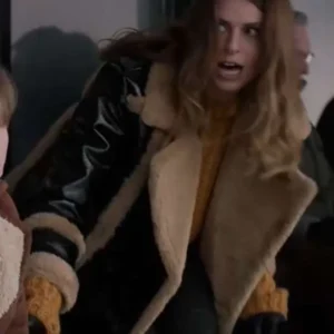 Ted Lasso S03 Flo Sassy Collins Shearling Leather Jacket