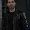 Ted Lasso SO3 Roy Kent Leather Jacket closeup