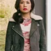 The Equalizer S02 Liza Lapira Gray Shearling Leather Jacket