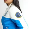 The Fantastic Four First Steps Mission Polyester Bomber Jacket Side View