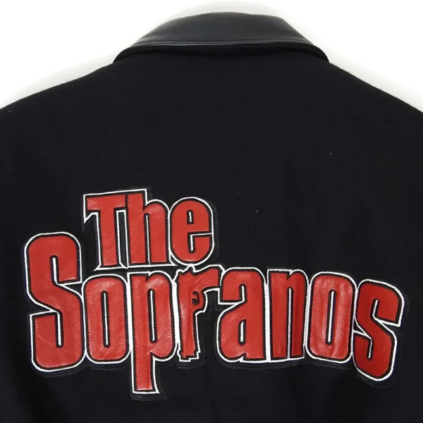The Sopranos Black Varsity Jacket Back Closeup