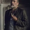 The Walking Dead Negan Season 9 Black Leather Jacket front