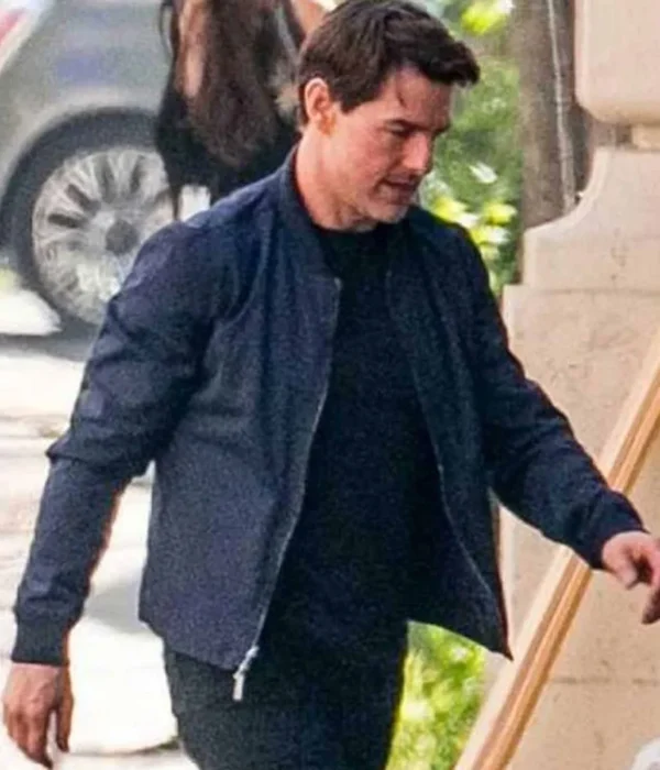 Tom Cruise Mission Impossible 6 Bomber Blue Cotton Jacket Sideview