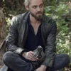 Tom Payne Walking Dead Trench Coat closeup