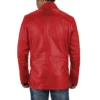 Tommy Red Leather Blazer Jacket Back