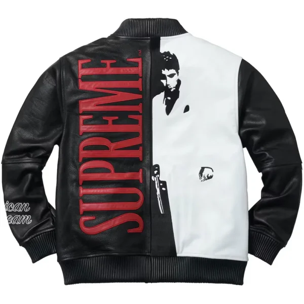 Tony Montana Scarface Bomber Leather Jacket Back