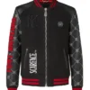 Tony Montana Scarface Wool with Leather Sleeves Black Jacket