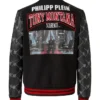 Tony Montana Scarface Wool with Leather Sleeves Black Jacket Back