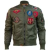Top Gun Ma 1 Nylon Bomber Jacket With Patches
