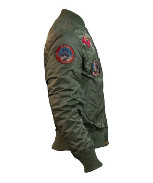 Top Gun Ma 1 Nylon Bomber Jacket With Patches Right Side
