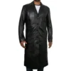 Trey Timeless Long Leather Overcoat